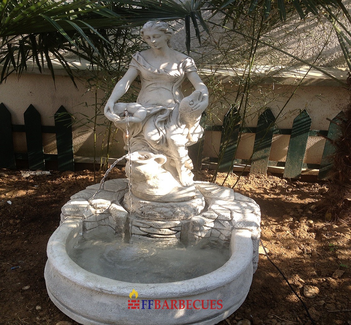 FONTAINE ROND EN PIERRE RECONSTITUÉE MUJER VENERA-f