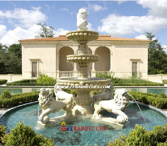 FONTAINE EN PIERRE RECONSTITUÉE 4 LIONS-F – Image 4