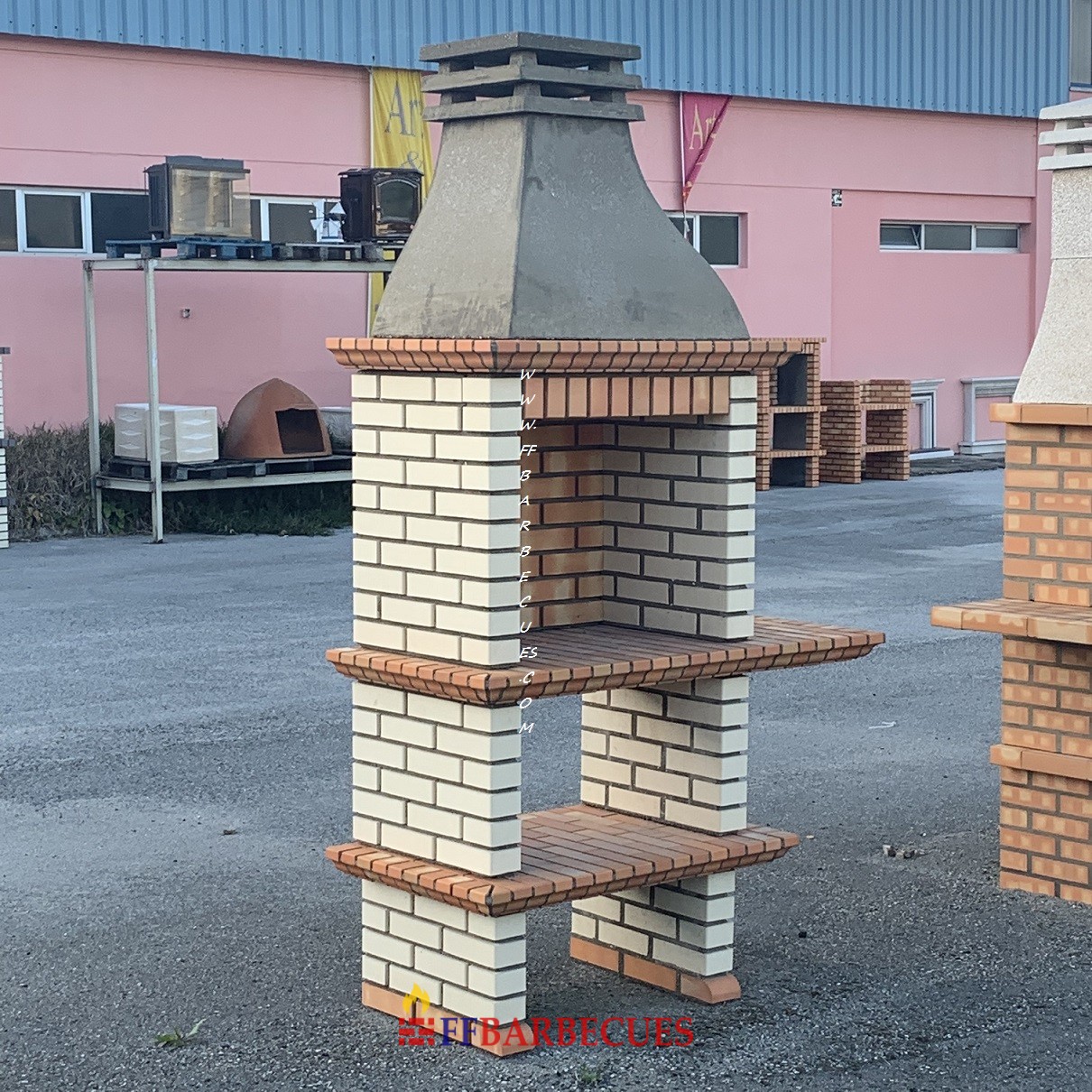 BARBECUE EN BRIQUES RUSTIQUE BLANCHE F F 180F FFBarbecues