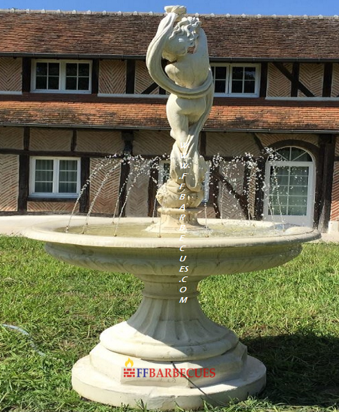 FONTAINE EN PIERRE RECONSTITUÉE FEMME RUBAN AUX JETS D'EAU-F – Image 5