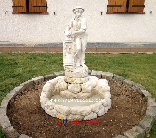 FONTAINE EXTÉRIEUR DE JARDIN EN PIERRE HOMME PICHET-F – Image 4