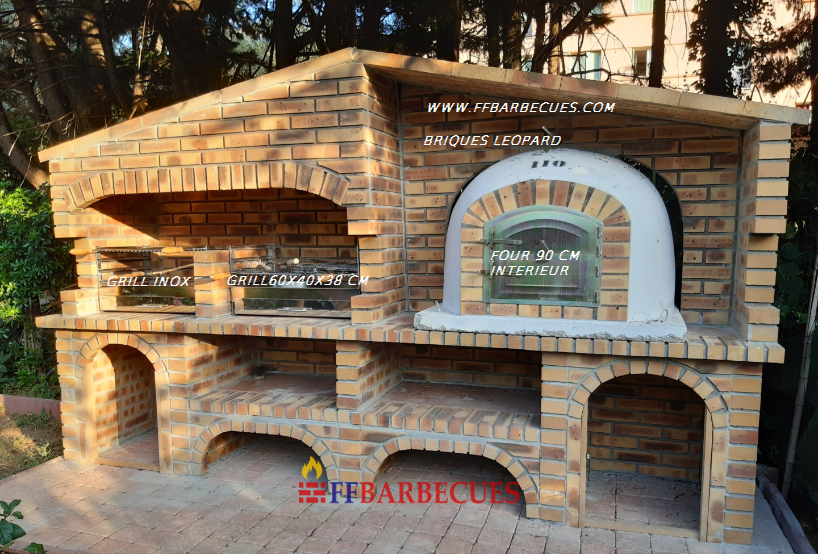 BARBECUE ET FOUR EN BRIQUES RUSTIQUE LÉOPARD F F 200-F