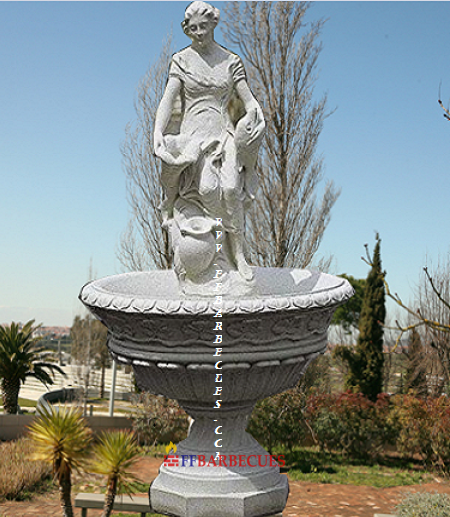 FONTAINE DE JARDIN EN PIERRE RECONSTITUÉE F F FEMME-F